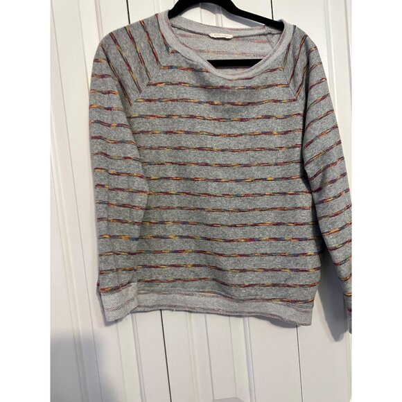 Gray Striped Long-Sleeve Knit Sweater By‎ Phil Love - Picture 2 of 5